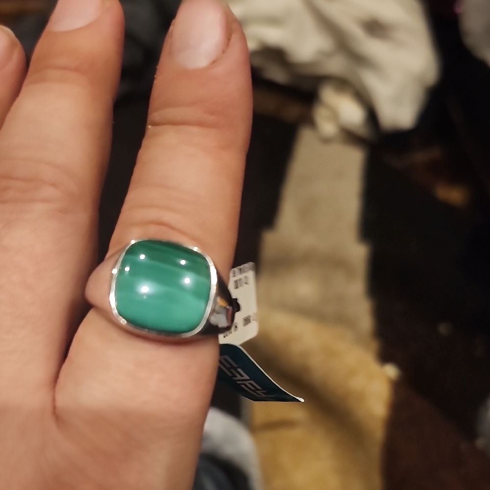 EFFY Mems Silver and Malachite Ring In Sterling Silver. New With Tags